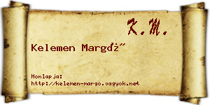 Kelemen Margó névjegykártya